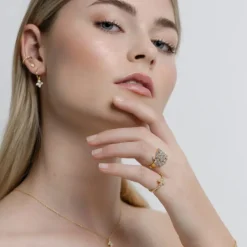 Silk+Steel | Flora | Ring | Clear + Gold | Size N