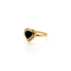 Silk&Steel Amour Black Spinel Heart Ring