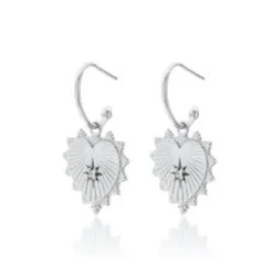 Silk&Steel Heart of Love Hoop Earrings