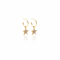 Silk&Steel Lumiere CZ Yellow Gold Plated Hoop Earrings