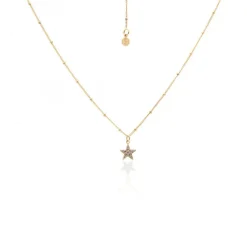 Silk&Steel Lumiere Yellow Gold Plated CZ Star Necklace