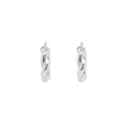 Silver Heavy Small Twisted Hoops
