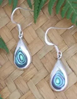 Sterling Silver 'Little Drop' Paua Hook Earrings