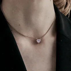 Stolen Girlfriend Club | Talon | Gold Plated | Rose Quartz | Necklace | 42+4cm