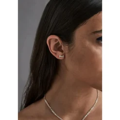 Stolen Girlfriends Club Cross Bones Silver Stud Earrings