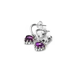Stolen Girlfriends Club Love Anchor Dark Amethyst Earrings | Silver