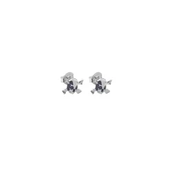Stolen Girlfriends Club Pirate Flag Black Spinel Stud Earrings