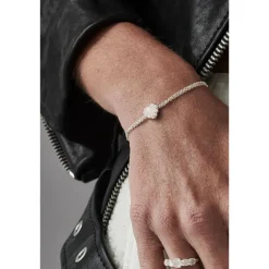 Stolen Girlfriends Club Rose Quartz Love Claw Bracelet | Silver