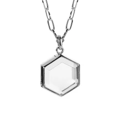 Stow Medium Hexagon Faceted Glass Locket