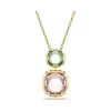 Swarovski | Chroma | Cushion Cut | Multi Colored Pendant | Gold | Necklace