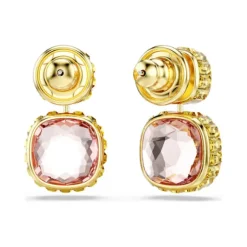 Swarovski | Chroma | Cushion Cut | Multi Colored | Gold | Drop | Earrings
