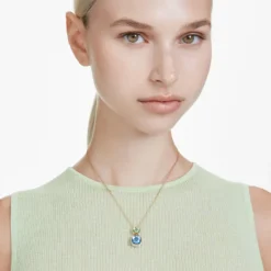 Swarovski | Chroma | Cushion Cut | Multi Colored Pendant | Gold | Necklace