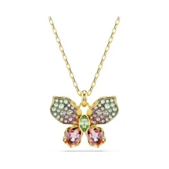 Swarovski | Idyllia | Mixed Cut | Pave | Multi Coloured Butterfly | Gold | Butterfly | Necklace