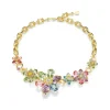 Swarovski | IDYLLIA | Mixed Cut | Multi Coloured | Flower | Gold | Necklace