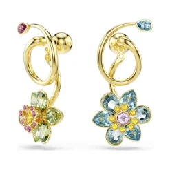 Swarovski | Idyllia | Mixed Cut | Multi Colour Crystals | Gold | Flower Earrings