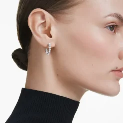 Swarovski | Matrix | Crystal Pearl | Silver | Hoop Earrings