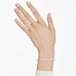 Swarovski | Matrix | Pearl Crystals | Rhodium | Tennis | Bracelet