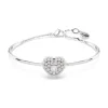 Swarovski Hyperbola Heart Bangle | Rhodium Plated
