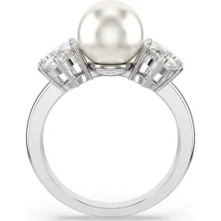 Swarovski Matrix Rhodium Plated Pearl Ring (55)