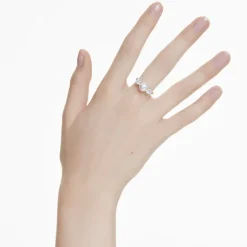 Swarovski Matrix Rhodium Plated Pearl Ring (58)