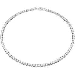 Swarovski Matrix Tennis Necklace | Rhodium Plated