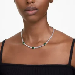 Swarovski Matrix Tennis Necklace | Rhodium Plated