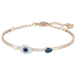 Swarovski Rose Gold Duo Evil Eye Bangle