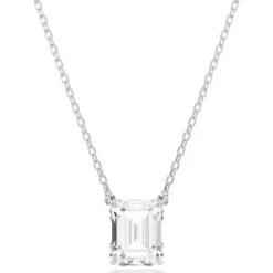 Swarovski Stilla Pendant | Octagon Cut | Rhodium Plated