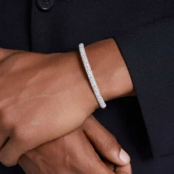 Swarovski Sublima Bangle | Rhodium Plated | Medium