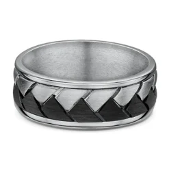 Titanium & Carbon Fibre Plaited Wedding Band (U)