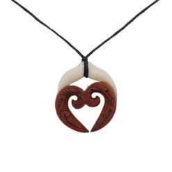 Wild at Heart Carved Bone Koru Design Necklace