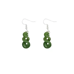 Wild at Heart Double Twist 22mm Pounamu Earrings