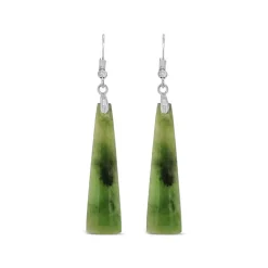 Wild at Heart Green Stone Drop Earrings | Silver