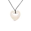 Wild at Heart NZ Carved Bone Koru Heart Necklace