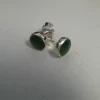 Wild At Heart Stg 8mm Round NZ Greenstone Stud Earrings